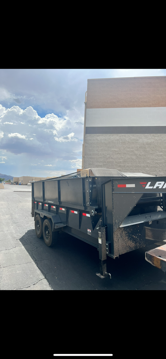 Lamar 14 Foot Gooseneck Dump Trailer Rental